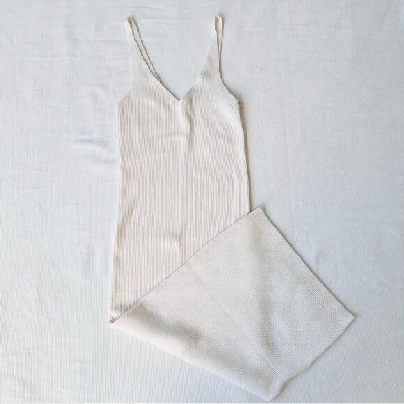 Vera Moda Womens Dress Knit Midi Stretchy Straps Vneck Bodycon Fashion Medium M - Picture 1 of 4